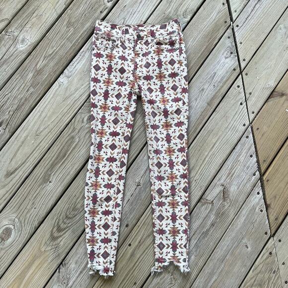 Free People We The Free Wild Child Printed Skinny Jeans Size 25 - Picture 5 of 13